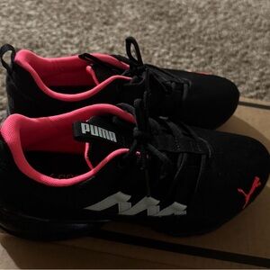 Puma Black Sneakers with Pink Highlights